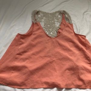 Coral Lace Back Forever 21 Tank Top